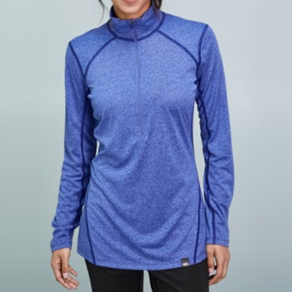 REI Co-op Lightweight Base Layer Half-Zip Top Blue Peri Heather Small